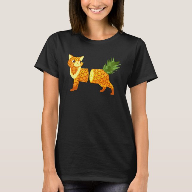 Ananas Katze T-Shirt (Vorderseite)