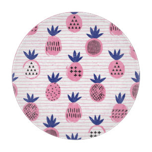 Ananas-Kinderdesign, Vintages Muster. Schneidebrett