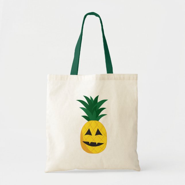 Ananas-Kürbislaterne-Leinwand-Tasche Tragetasche (Vorne)