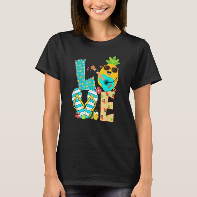 Ananas Liebe Mittagessen Lady Hallo Sommerwochen T-Shirt (Vorderseite)