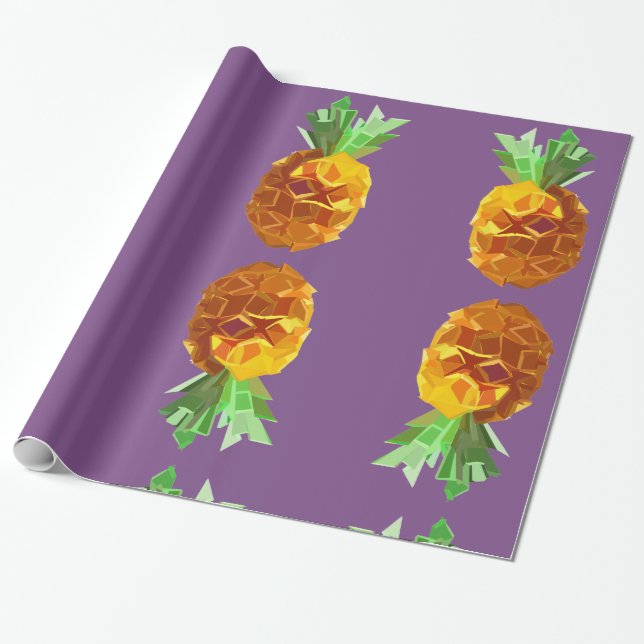 Ananas Lila Wrapping Pape Geschenkpapier (Ungerollt)