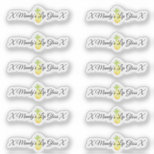 Ananas-Lipgloss-Verpackung Logo Aufkleber
