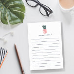 Ananas | Liste der zu verwendenden Stoffe Post-it Klebezettel<br><div class="desc">Das elegante personalisierte Design zeichnet sich durch eine rosa und grüne Ananas-Abbildung oben aus,  in der Sie Ihren Namen oder Ihre Personalisierungswahl unten finden. 11 Zeilen mit Checkboxen helfen Ihnen,  alle wichtigen Aufgaben behalten!</div>