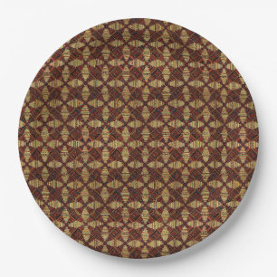 Ananas-Log-Cabin-Patchwork-Design Pappteller