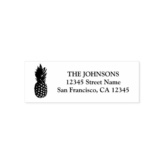 Ananas-Logo-Selbstfärbung der Rücksendeadresse Bri Permastempel (Design)