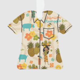 Ananas Luau Hawaiian Hula Girl Aloha Shirt Ornament