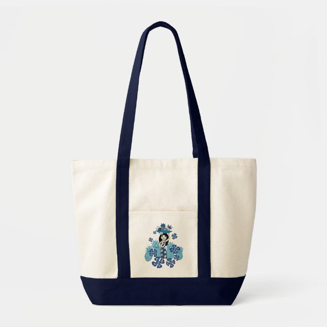 Ananas Luau Hawaiian Hula Girl Beach Bags Tragetasche (Vorne)