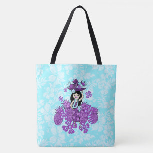 Ananas Luau Hawaiian Hula Girl Floral Beach sac