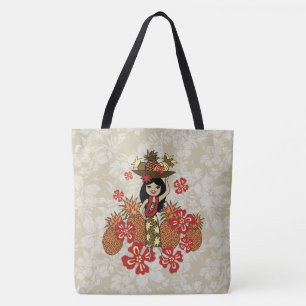 Ananas Luau Hawaiian Hula Girl Floral Beach sac