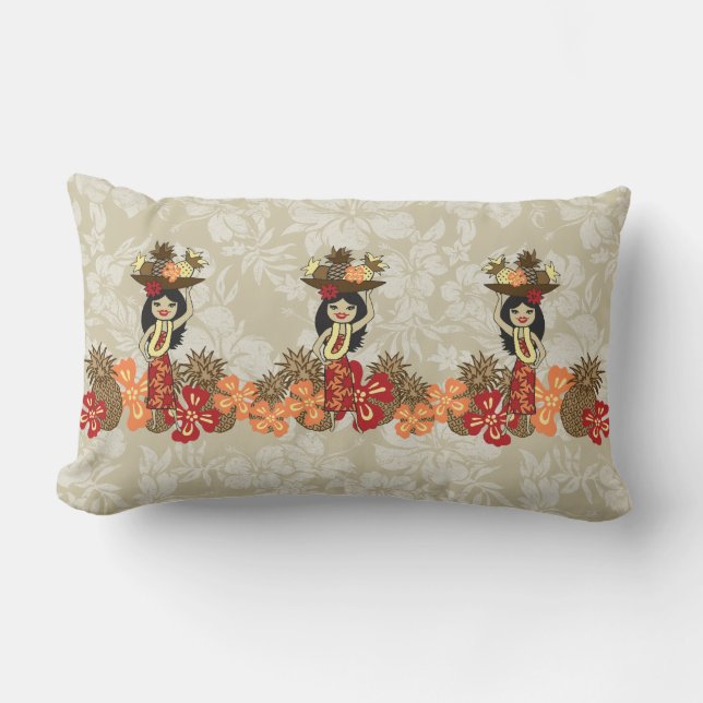Ananas Luau Hawaiian Lumbar Pillows Lendenkissen (Vorderseite)