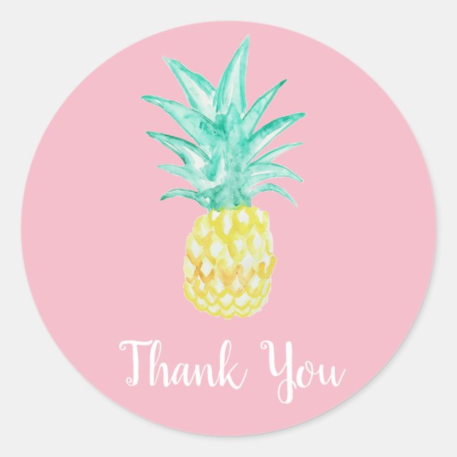Ananas Luau Tropical Danke Party Stickers (Vorderseite)