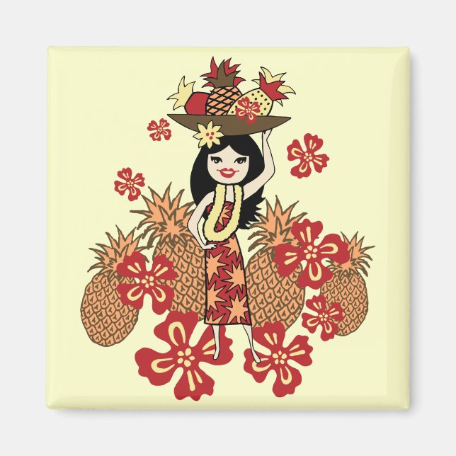 Ananas Luau Tropische Magnete Magnet (Vorne)