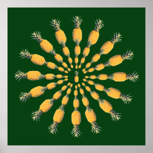 Ananas-Mandala Poster