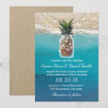 Ananas Mason Jar String Lights Beach Wedding