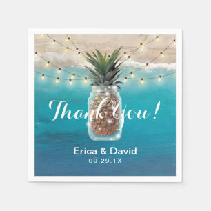 Ananas Mason Jar Tropical Beach Hochzeit Serviette