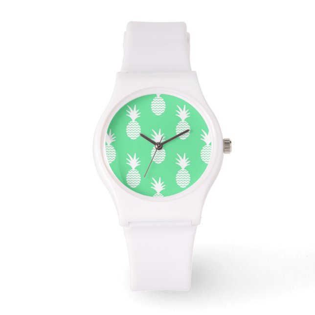 Ananas-Minzmuster Armbanduhr (Vorderseite)