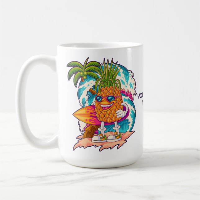 Ananas mit benutzerdefiniertem Text Kaffeetasse (Links)