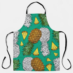 Ananas mit Blätter, kleine Stücke. Nahtlose Pappe Schürze