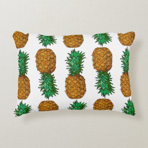 Ananas mit Blätter. Nahtloses Muster mit Tropen Dekokissen