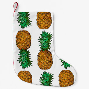 Ananas mit Blätter. Nahtloses Muster mit Tropen Kleiner Weihnachtsstrumpf