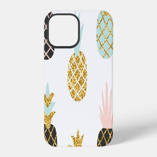 Ananas mit goldenem Glitzer, kreatives Muster. iPhone 12 Hülle