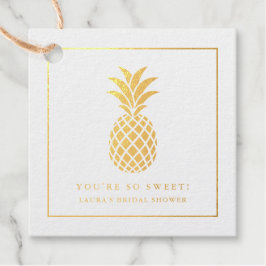 Ananas mit Goldfolie - du bist so süß - tropisch Geschenkanhänger