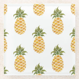 Ananas mit handgemalten Ananas, Aquarell. Glasuntersetzer