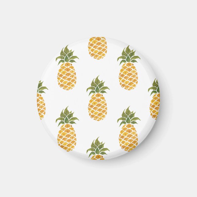 Ananas mit handgemalten Ananas, Aquarell. Magnet (Vorne)