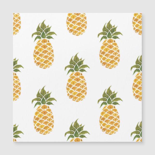 Ananas mit handgemalten Ananas, Aquarell. Magnetkarte (Vorderseite)