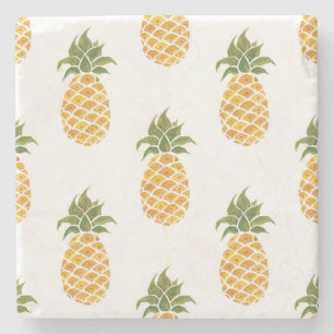 Ananas mit handgemalten Ananas, Aquarell. Steinuntersetzer
