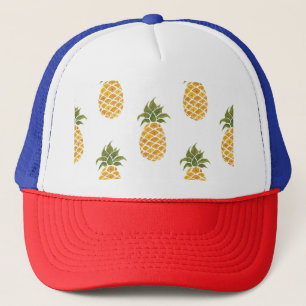 Ananas mit handgemalten Ananas, Aquarell. Truckerkappe