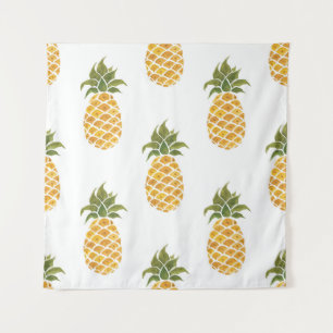 Ananas mit handgemalten Ananas, Aquarell. Wandteppich