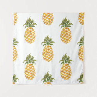 Ananas mit handgemalten Ananas, Aquarell. Wandteppich