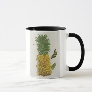Ananas mit Raupe und Schmetterlingen (Hand-c Tasse