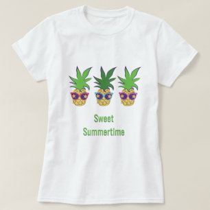 Ananas mit Sonnenbrille-Bonbon-Sommerzeit T-Shirt