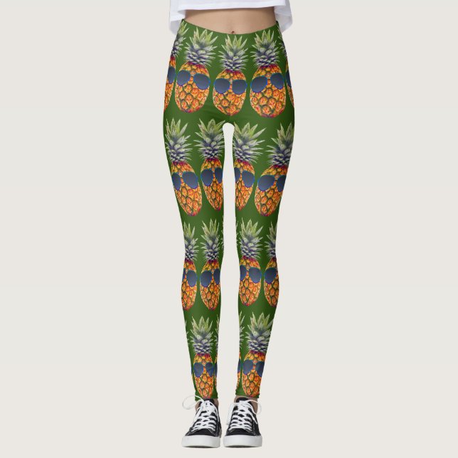 Ananas mit Sonnenbrille Muster-Feinschmecker Leggings (Vorderseite)