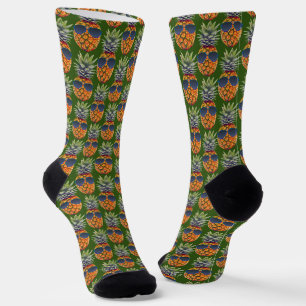 Ananas mit Sonnenbrille Muster Frucht Unisex Socken