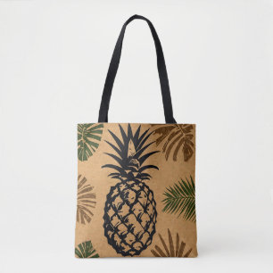 Ananas mit tropischen Blätter Tasche