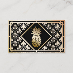 Ananas-modernes Schwarzes u. Goldereignis-Catering Visitenkarte