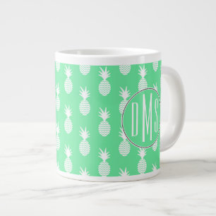 Ananas-Münzmuster Monogramm Jumbo-Tasse