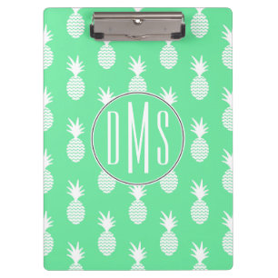 Ananas-Münzmuster  Monogramm Klemmbrett