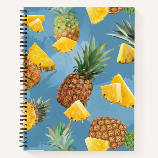 Ananas Muster 2 Notizbuch (Vorderseite)