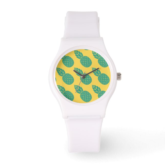 Ananas-Muster Armbanduhr (Vorderseite)