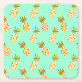 Ananas-Muster, frisch tropisch Rechteckiger Pappuntersetzer