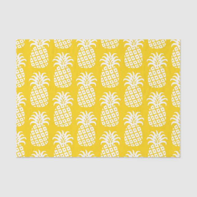 Ananas Muster Gelb & Weiß Seidenpapier (Vorderseite)