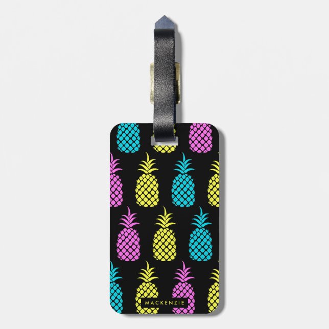 Ananas-Muster Gepäckanhänger (Rückseite vertikal)