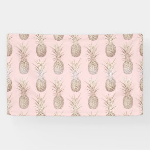 Ananas-Muster, goldgelb und rot Banner