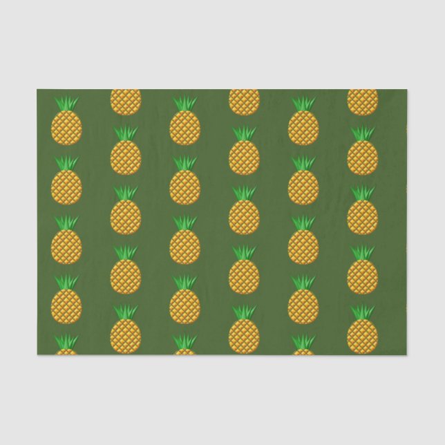 Ananas-Muster im grünen Hintergrund Seidenpapier (Vorderseite)