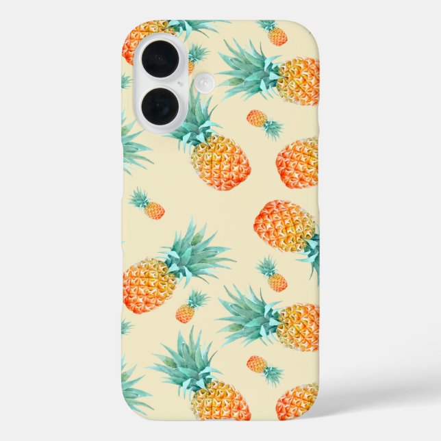 Ananas-Muster iPhone 16 Hülle (Rückseite)