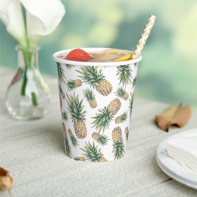 Ananas-Muster Pappbecher (In Situ)